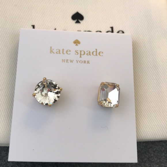 NEW Kate Spade mismatched faceted stud earrings - Picture 7 of 7